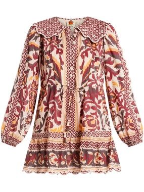 farm rio pink tiger dress Farm Rio Cotton Tiered Short Tiger Summer Dress